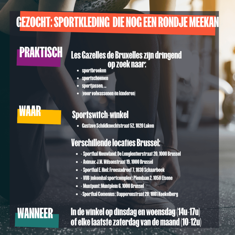 Oproep donaties sportkledij