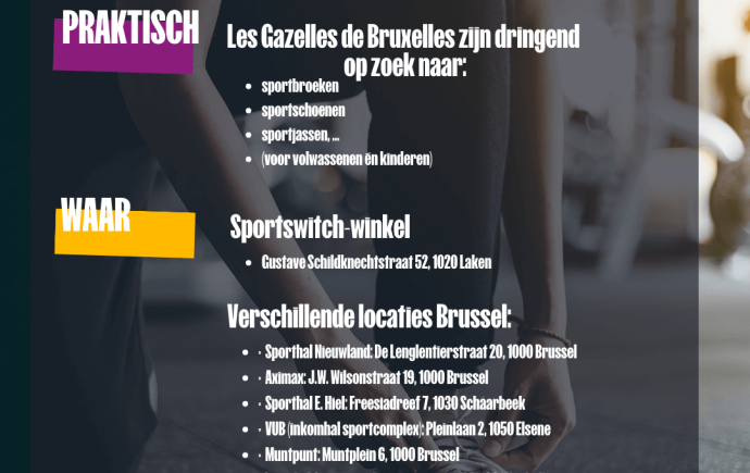 Oproep donaties sportkledij